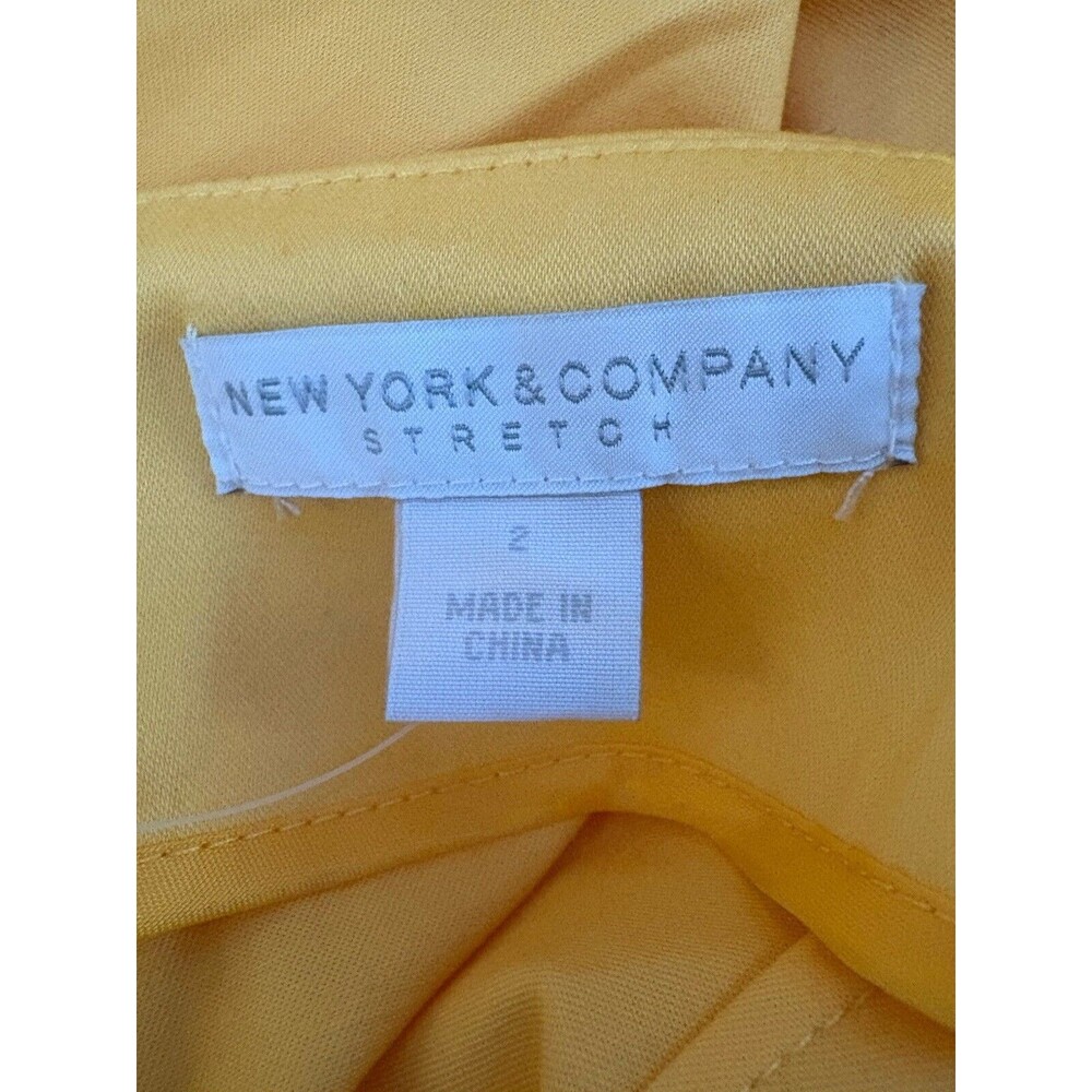 New York & Company Women's Stretch Pencil Skirt Knee Length Yellow Sz 2 - Picture 4 of 6
